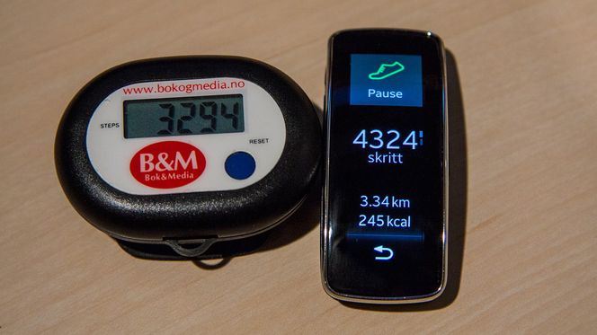 Denne skrittelleren er kanskje ikke «state of the art», men den gir næring til vår mistanke om at Gear Fit er litt vel raus med skrittene.