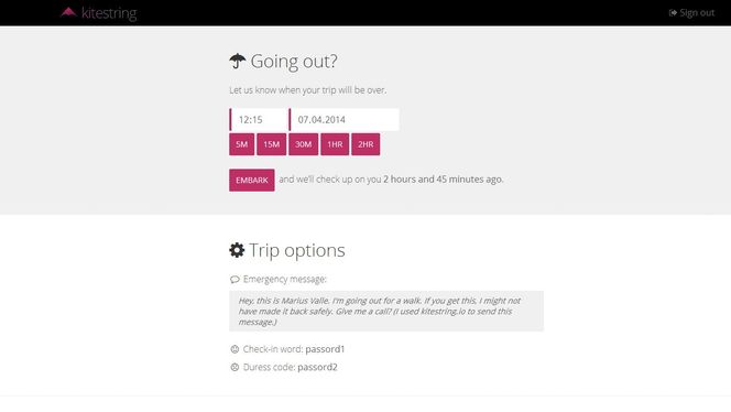 Nettjenesten Kitewire lar deg automatisk si fra til nødkontakter dersom du ikke kommer tilbake fra tur som planlagt.