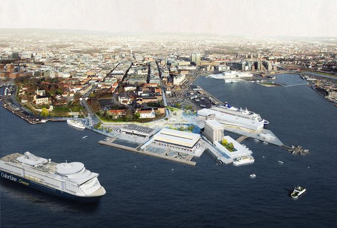 Moderat: Med mer begrensninger på hvor mye av det eksisterende som kan endres kan dette bli nye Vippetangen. Forslaget er laget av Superunion Architects, Carl-Viggo Hølmebakk, Studio HP, Buro Happold, Hovind og Odel.
