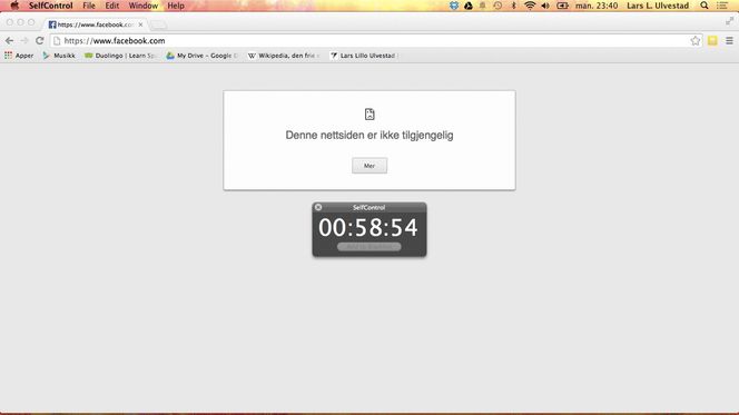 Self control lar deg sperre spesifikke nettsteder eller stenge av hele nettet fra Mac-en.