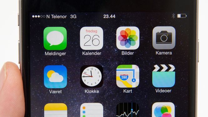 Skjermen er skarp og fin.