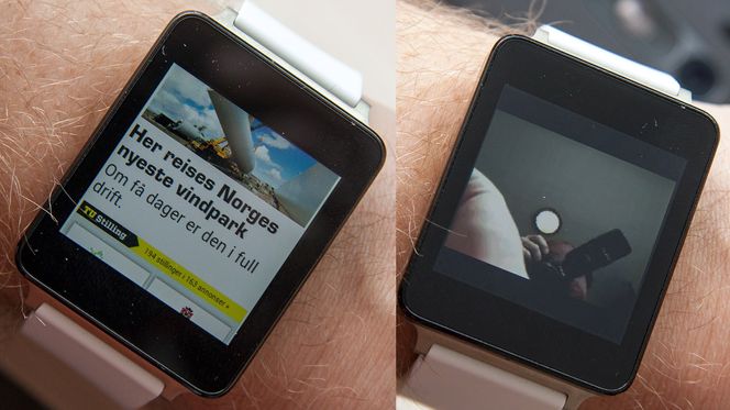 To eksempler på apper vi har installert. Til venstre en nettleser, og til høyre en kamerasøker til mobilen.