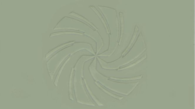 Slik ser den spiralformede gitter-strukturen ut, som fokuserer lyset inn på en CMOS-sensor.