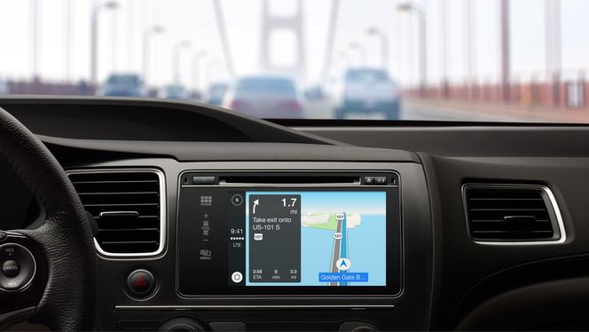 Stort kart: Carplay viser kartet på skjermen i bilen og du får lest opp hvor du skal svinge.