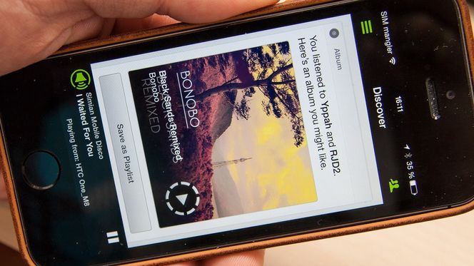 Discover-funksjonen lar deg se hva andre hører på, og foreslår ny musikk basert på hva du har hørt på i det siste.