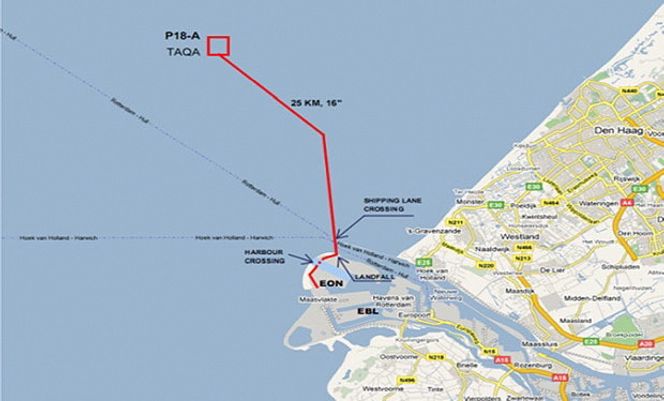 CO2 fra en av enhetene på Maasvlakte skal transporteres 25 kilometer ut i Nordsjøen og lagres i et nedstengt gassfelt.