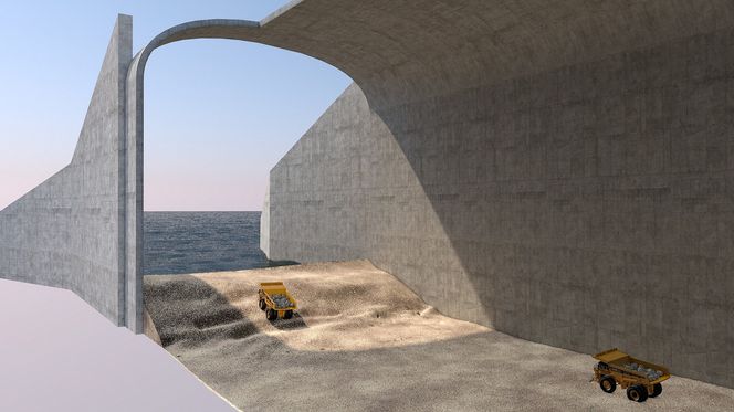 Det skal tas ut ca. 3 millioner kubikkmeter fjell, ca. 7,5 millioner tonn, for å bygge Stad skipstunnel. Det er flere mulige planer for bruk av sprengmassene.