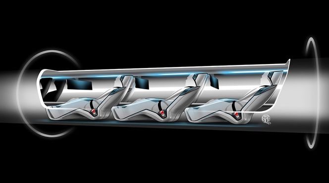 En skisse av Elon Musks Hyperloop.