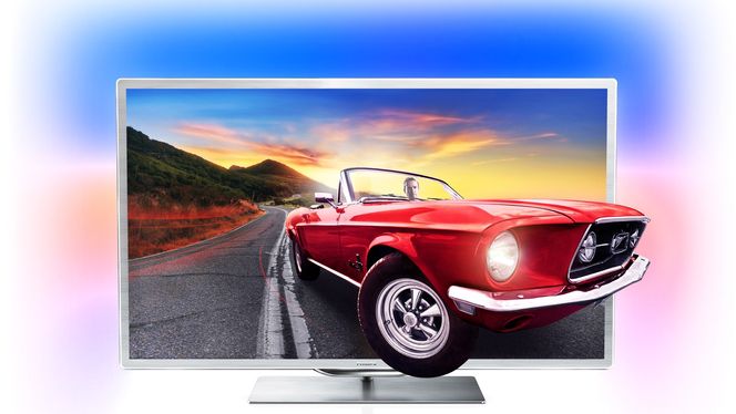 Toppmodellen er selvfølgelig utstyrt med Ambilight.