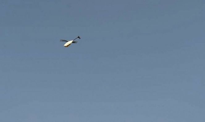 Her er et Black Hornet i lufta på rekognoseringsoppdrag i forbindelse med operasjon Qalb i Helmand-provinsen.