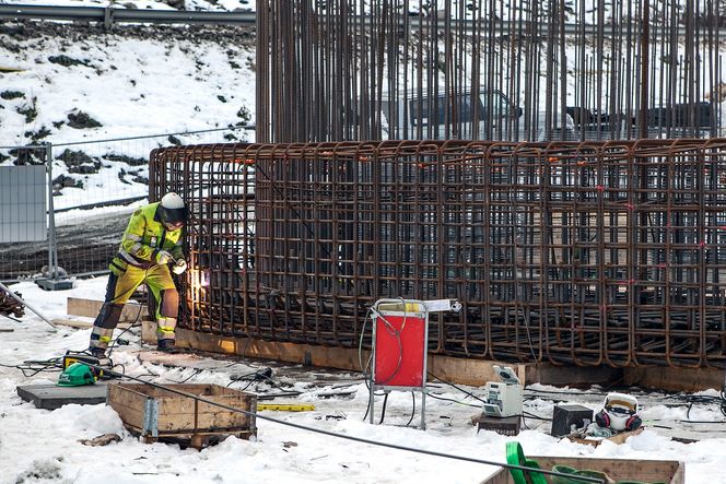 Senkekasse: Armering til senkekasse fire under bygging.