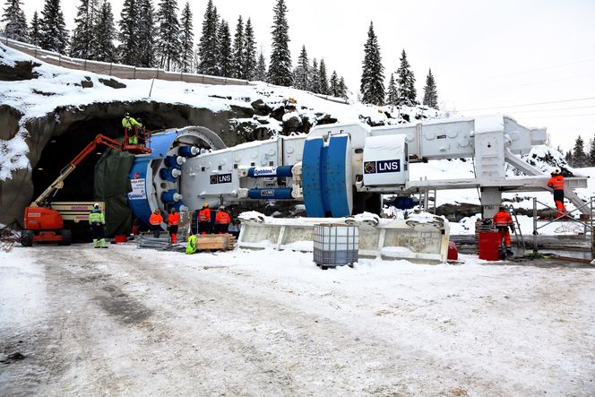 Tunnelboremaskin: Glatte flater og mindre friksjon gjør at tverrsnittet i Statkrafts nye TBM-tunneler ved Nedre Røssåga kan være langt mindre enn om tunnelen ble sprengt på konvensjonell måte.