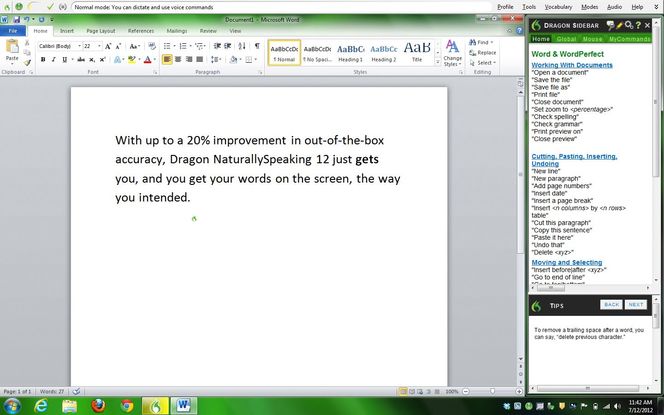 Intelligent programvare: Når du starter å bruke Dragon naturally speaking (DNS) leser du inn en tekst som lærer talegjenkjenningsprogrammet hvordan du uttaler ulike ord. DNS lærer underveis som du bruker programmet, og kan også lære av hvordan du formulerer deg i e-postene i innboksen din.