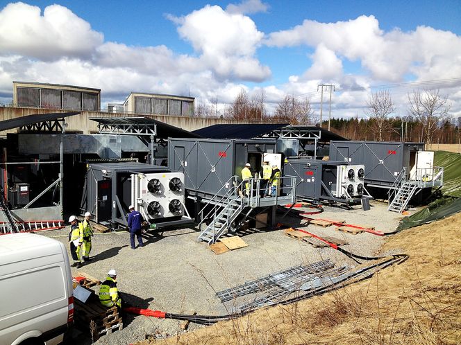 Testperiode: De mobile omformerne som skal sikre kapasiteten i jernbanen i Oslo-regionen ble først testet ut på Jessheim tidligere i år før de ble plassert ved Alna og på Holmlia. Foto: Per Rune Krågebakk