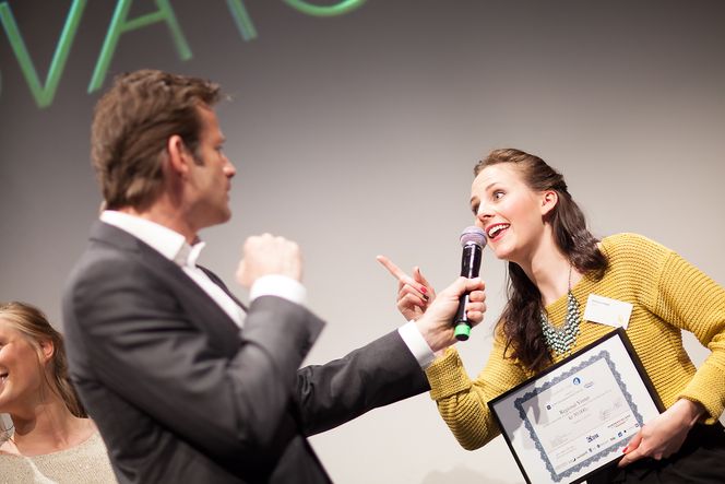Solveig Leistad er vinneren av Venture Cup Midt-Norge. Hun har selskapet GRIP og er  fra Høgskolen i Sør-Trøndelag. Photographer: Kai T. Dragland