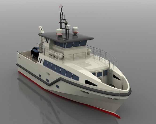 Lett: Ettskrogsfartøy i karbon med luftpute veier mindre og har bedre egenskaper enn tilsvarende katamaran, ifølge SES Europe som står bak ASV-skroget. Ill: SES Europe