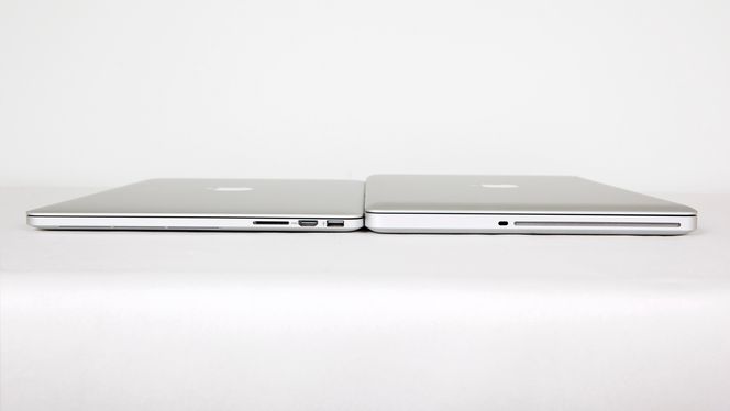 Retina-varianten til venstre, en