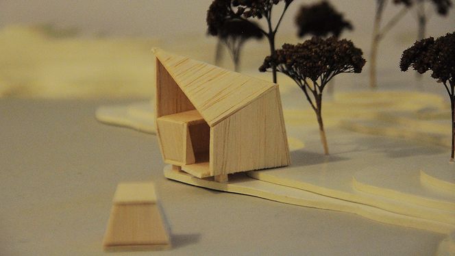 KAN FLYTTES DIT DU VIL: Fiskekabinen til AHO-student Merete Claudi-Nielsen består av to små hytter. Den største er beregnet på tre personer.