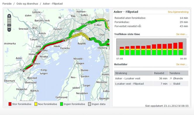 BYGG SELV: Tjenesten Reisetid bygger på offentlige sanntidsdata som du selv kan bruke til å utvikle nye tjenester.