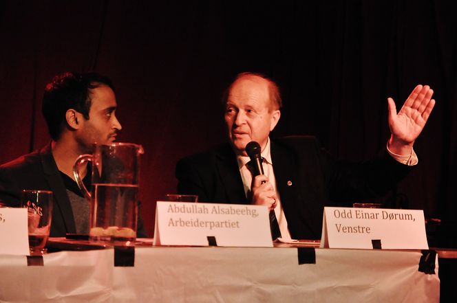 VISTE ENGASJEMENT: Abdullah Alsabeehg, Arbeiderpartiet, og Odd Einar Dørum, Venstre. Begge er medlemmer av Miljø- og samferdselskomiteen i Bystyret.