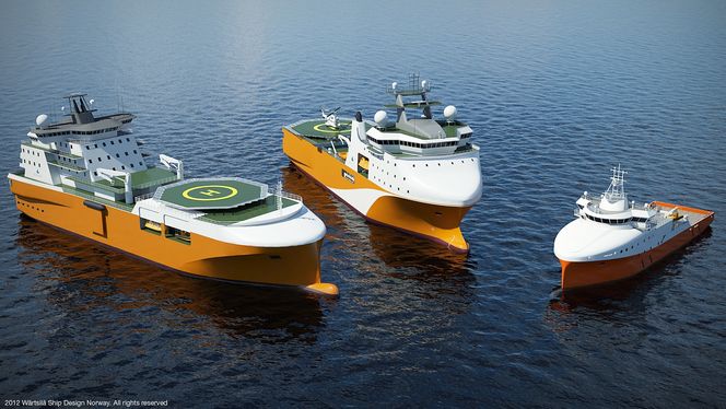 Serie: Tre ulike seismikkskip. Seismic Avant til venstre har høy isklasse og egnet for Arktis.