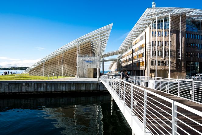 I FJORDEN: Astrup Fearnley-museet ligger ytterst på Tjuvholmen i Oslo.