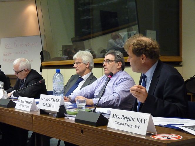 FÅR KOMMISJONSGEHØR: Fredric Hauge på høringsmøte i Brussel, 31. januar. FOTO: Bellona Europa.