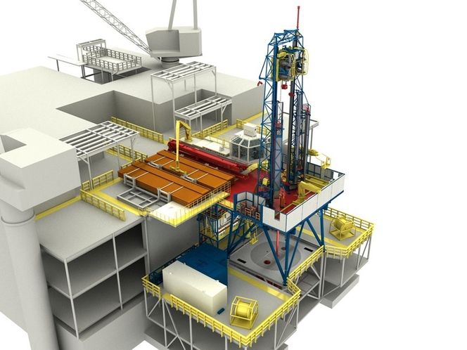 LEGOKLOSSER: Riggen skal løftes på plass i moduler på opptil 35 tonn.