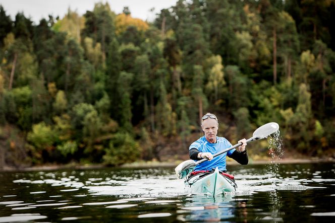 Trening: Rederisjefens flåte består av en havkajakk som han bruker så ofte han kan, men aller best liker han seg under vann – når han dykker.