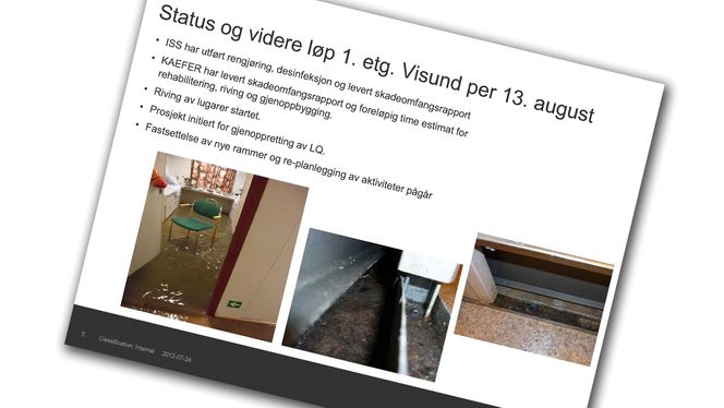 Visund-plattformen fikk oversvømmelse av kloakk, og 15 lugarer er falt bort i lengre tid. (Faksimile)