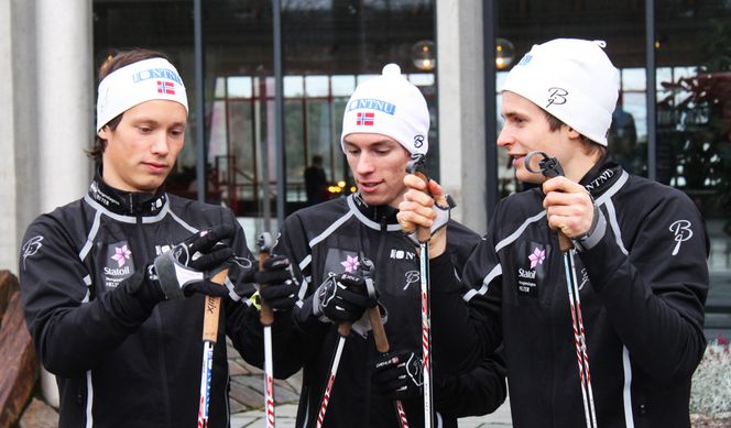 Satser på realfag STRAMMER HANSKENE: Morten Harjo Pettersen, Einar Askevold Ulsund og Eirik Telebond gjør seg klare for et år med mange timer i løypa og på lesesalen