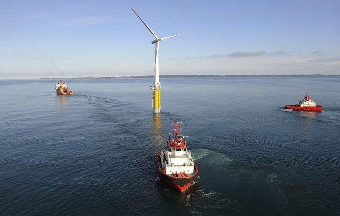 Uttauingen av Hywind demo. Foto: Øyvind Hagen/Statoil