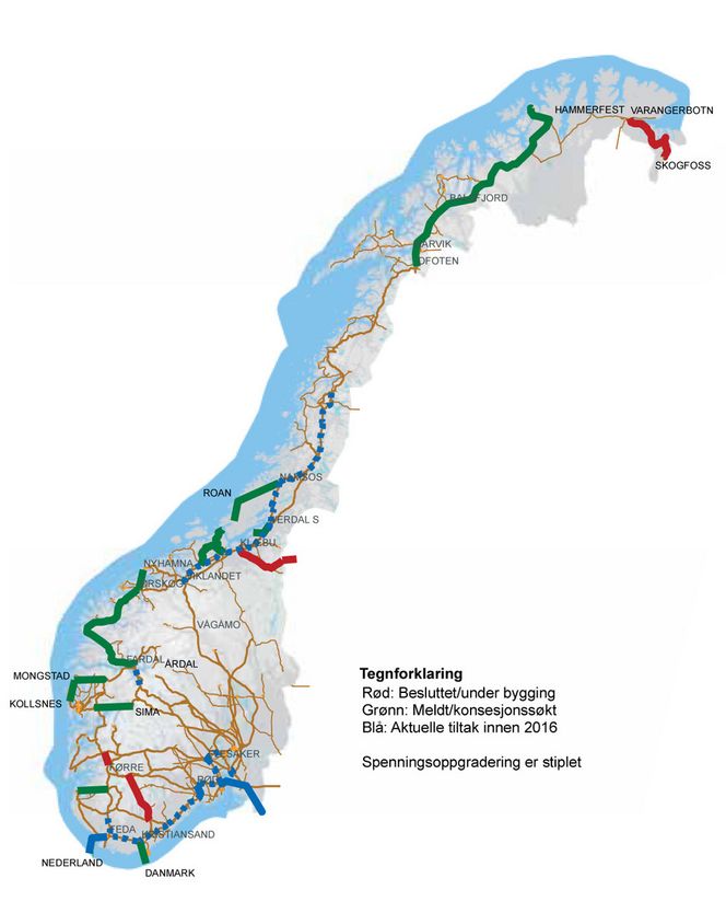 Motstanderne allierer seg Planlagte nettutbygginger (Større utgave i sidefeltet).