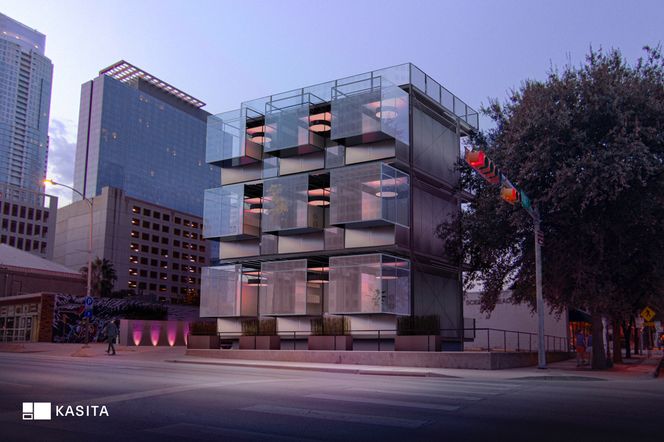 Leilighetene kan flyttes inn og ut av blokker som dette.