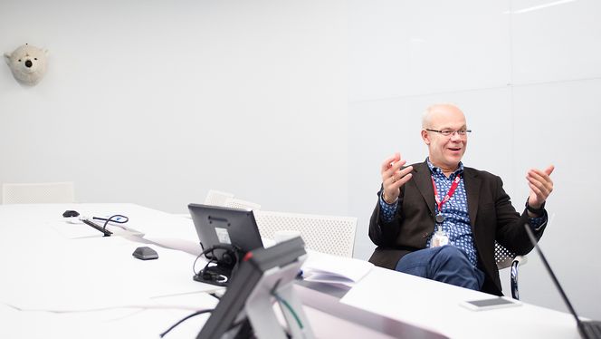 Isbjørn på veggen: Google Norge-sjef Jan Grønbech. Foto: Eirik Helland Urke