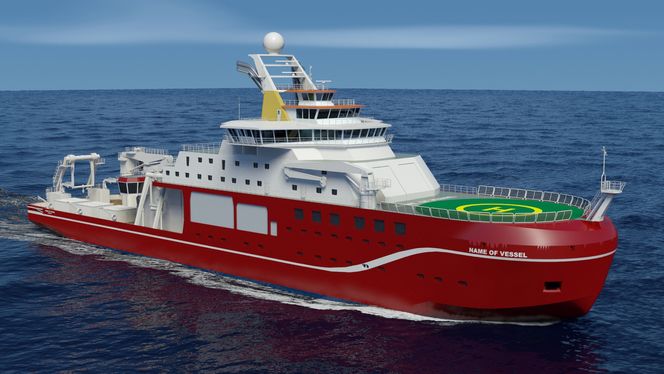 Forskningsskipet designes for en transitthastighet på 13 knop.