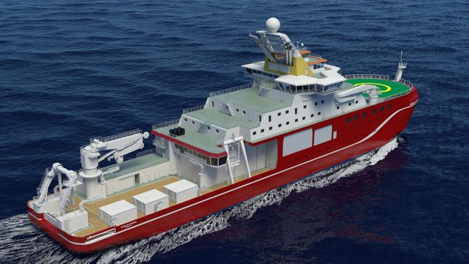 Stor dekkskapasitet sørger for plass til forsyninger til britiske forskningsstasjoner. Det er plass til 90 personer om bord, derav 55 til forskere.