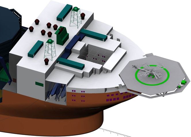 Aker Solutions er klare med sitt nye konsept for Barentshavet. Om det blir en utbyggingsplan, er selskapet rustet til å levere en FPSO med integrert boligkvarter i baugen.