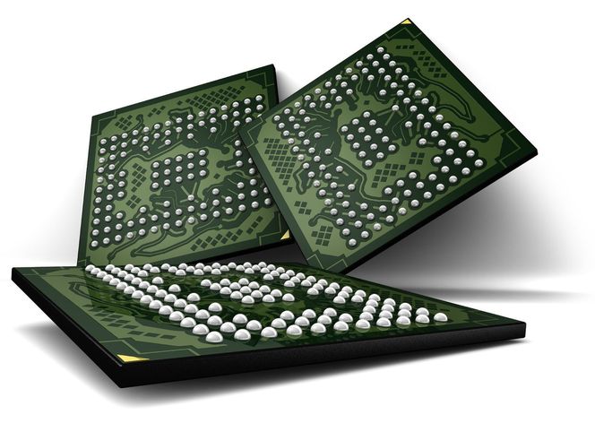 Microns kombinerte PCM- og LPDDR2-brikker. Bilde: Micron