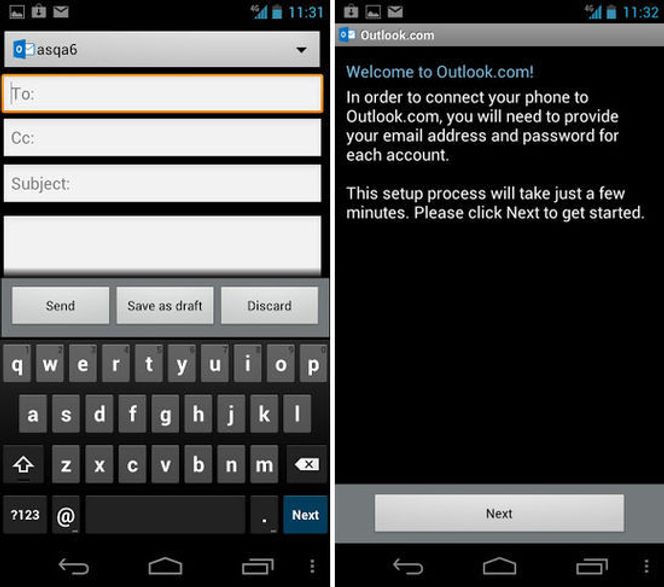 Outlook.com-appen for Android Bilde: Microsoft