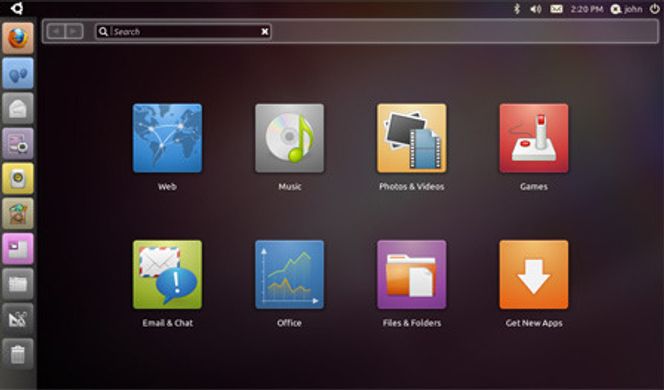 Ubuntu Unity-grensesnittet i Netbook-utgaven Bilde: Ubuntu