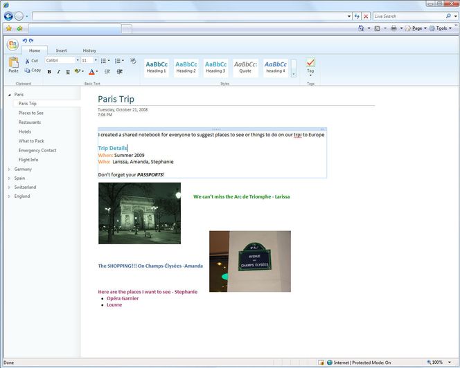 Redigering i Microsoft Office Web OneNote