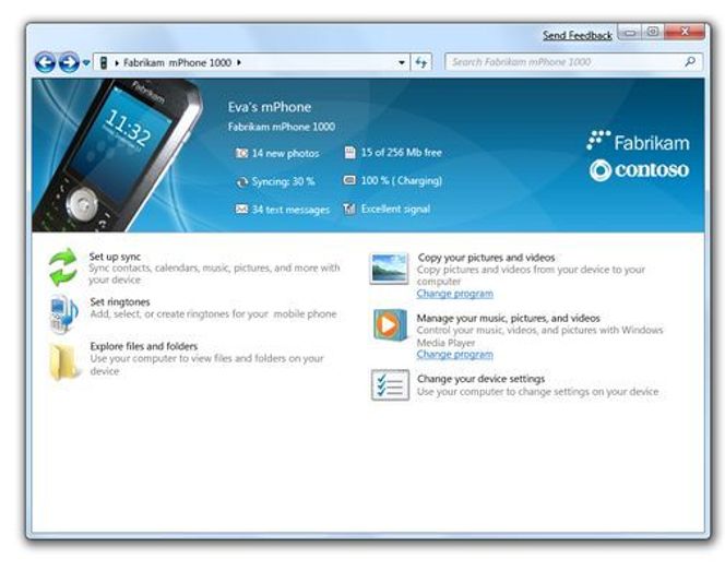 Device Stage skal gi brukeren mer informasjon om tilknyttede enheter.