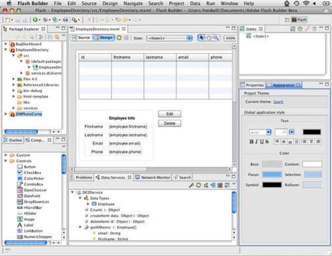 Adobe Flash Builder 4 Bilde: Adobe