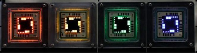Prototyper av QLED-baserte skjermer. Bilde: QD Vision