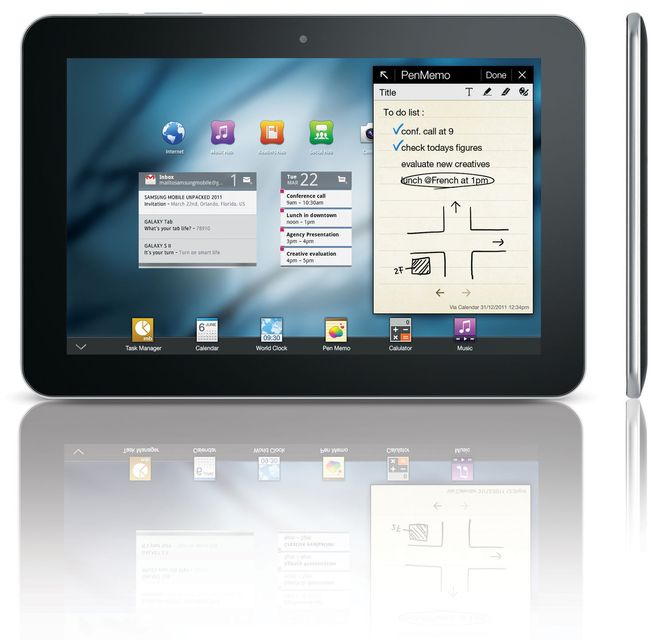 At Galaxy Tab er tynnere enn iPad, gjorde ikke inntrykk på den tyske dommeren. Bilde: Samsung