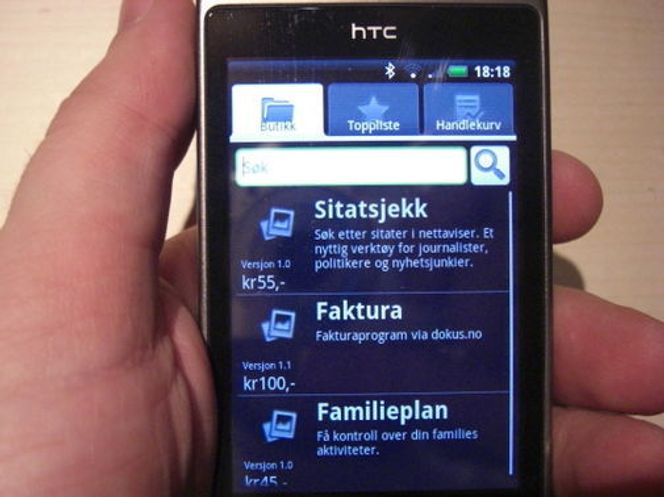 Det grafiske er allerede på plass i den norske Android-butikken. Løsningen skal etter planen lanseres i slutten av måneden. Bilde: Privat. Gjengitt etter avtale med Terje Pedersen.