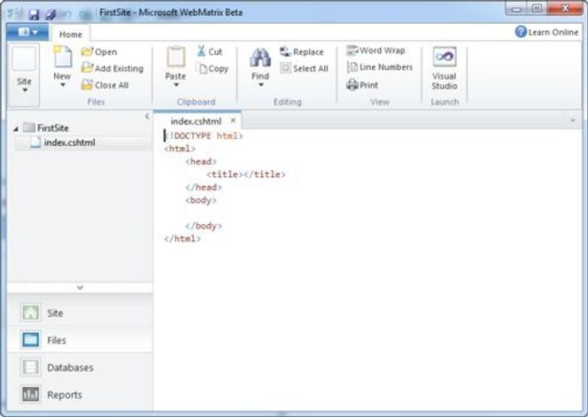 Webside-redigering i Microsoft WebMatrix