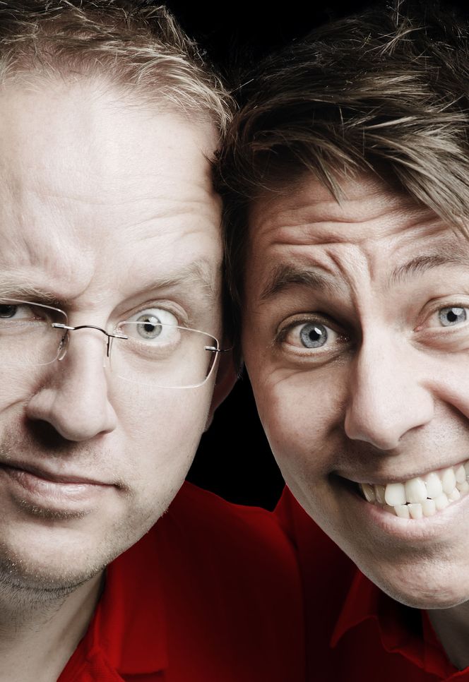 Poio AS er et nytt spillselskap som satser på iPad. Her de to gründerne Karl-Erik Rønsen (til v.) og Daniel Senn (til h.)