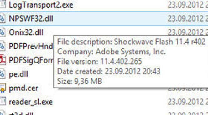Bibliotekfilen som gir Adobe Reader XI Flash-støtte, inkluderer trolig flere sårbarheter som har blitt fjernet i den separate utgaven av Adobe Flash Player. Bilde: digi.no